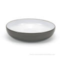 Reactive glazed stoneware dinner set - outside grey